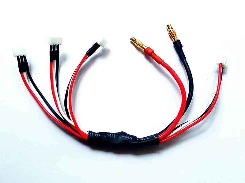 Details about   JST Female to 3x JST Male Parallel charger lead cable for LED battery ESC POWER 